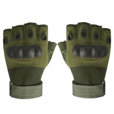 BaHoki Essentials Fingerless Training Gloves - Neoprene Material with Non Slip Fabric Palm Grip - Climbing Gloves (Green, X-Large)