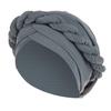African Turbans for Women Head Wraps Cotton Soft Stretch Beanie Hats Comfortable Twisted Braid Headscarf Headwear for Girls Grey view 1