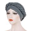 African Turbans for Women Head Wraps Cotton Soft Stretch Beanie Hats Comfortable Twisted Braid Headscarf Headwear for Girls Grey view 2