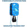 SwimWays Power Swimr Outdoor Pool Swim Vest for Kids, Adjustable Kid Pool Float for Swim Training, Medium, Shark view 3