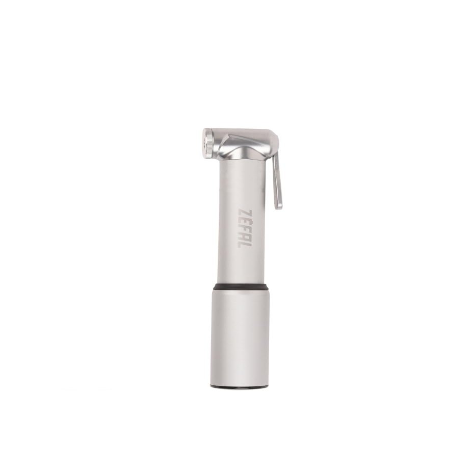 ZEFAL Road Micro - Compact & Lightweight Aluminium Mini Bike Pump - Suitable for Presta and Schrader - 7 Bar / 100 psi - Silver