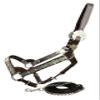 Dark Oil Average Horse Size Leather Double Stitched Show Halter with Matching Lead view 1