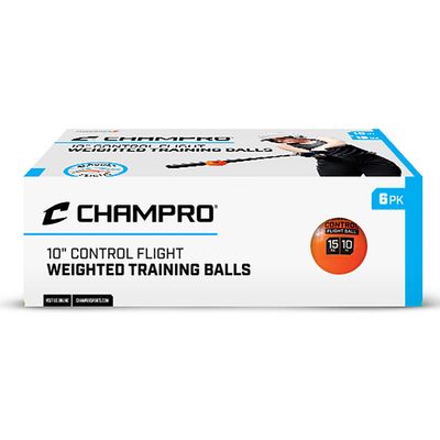 Champro 10" Control Flight Softballs for Batting Practice, 15oz, 6 Pack, Retail Box