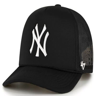 47 New York Yankees Foam Trucker Snapback Adjustable Hat, Adult One Size Fits All - New York Yankees Black