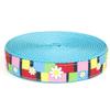 Country Brook Design - 1 Inch Spring Daisies on Ice Blue Nylon Webbing, 50 Yards view 1