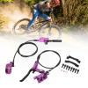 Raguso 4 Piston Oil Brake Aluminum Alloy Bilateral Hydraulic Disc Brake Adjustable CNC Resin Metal Brake Pad Oil Pressure Caliper for Cycling(Purple) view 3