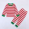 Ikevan Toddler Kids Baby Boys Girls Suit PJ's Pajamas Christmas Sleepwear Striped T-shirt Pants Outfits Boys Fleece Robe Size view 4