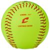 Champro 11 Unaffiliated Practice Fastpitch Softballs, Optic Yellow Leather Cover, Pack of 12 view 2