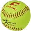 Champro 11 Unaffiliated Practice Fastpitch Softballs, Optic Yellow Leather Cover, Pack of 12 view 3