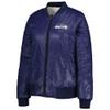 G-III Sports Women's Oatmeal/College Navy Seattle Seahawks Switchback Reversible Full-Zip Jacket view 4