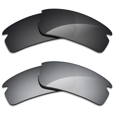 Alphax 2 Pair Polarized Replacement Lenses for Oakley Flak 2.0 XL OO9188 59mm Sunglasses- Black+Titanium