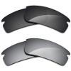 Alphax 2 Pair Polarized Replacement Lenses for Oakley Flak 2.0 XL OO9188 59mm Sunglasses- Black+Titanium