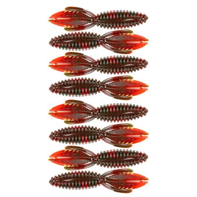 BAITFUEL B Bug Infused with Supercharged X55 Formula Gel: Fish Scent Technology with Powerful Attractants | 4.3-Inch, Green Pumpkin TX Red Swirl (PN: X48626)