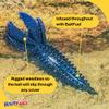 BAITFUEL B Bug Infused with Supercharged X55 Formula Gel: Fish Scent Technology with Powerful Attractants | 4.3-Inch, Green Pumpkin TX Red Swirl (PN: X48626) view 4