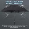 ZOMAKE Golf Umbrella Windproof, Extra Large Oversized Heavy Duty Double Canopy for Rain, Sports Games & Push Cart(51inch,Black) view 3