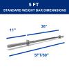 Standard and Olympic Bars (5 FT Standard - Threaded) view 2