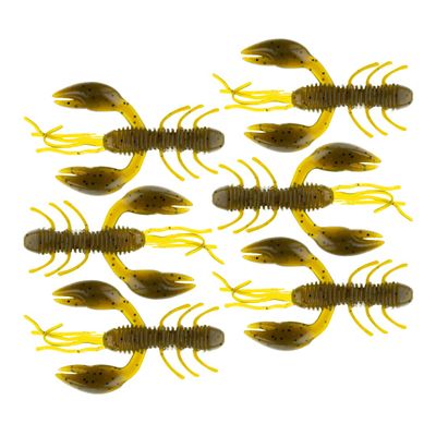 BAITFUEL Zaga Craw Infused with Supercharged X55 Formula Gel: Fish Scent Technology with Powerful Attractants | 2-Inch, Green Pumpkin (PN: X76505)