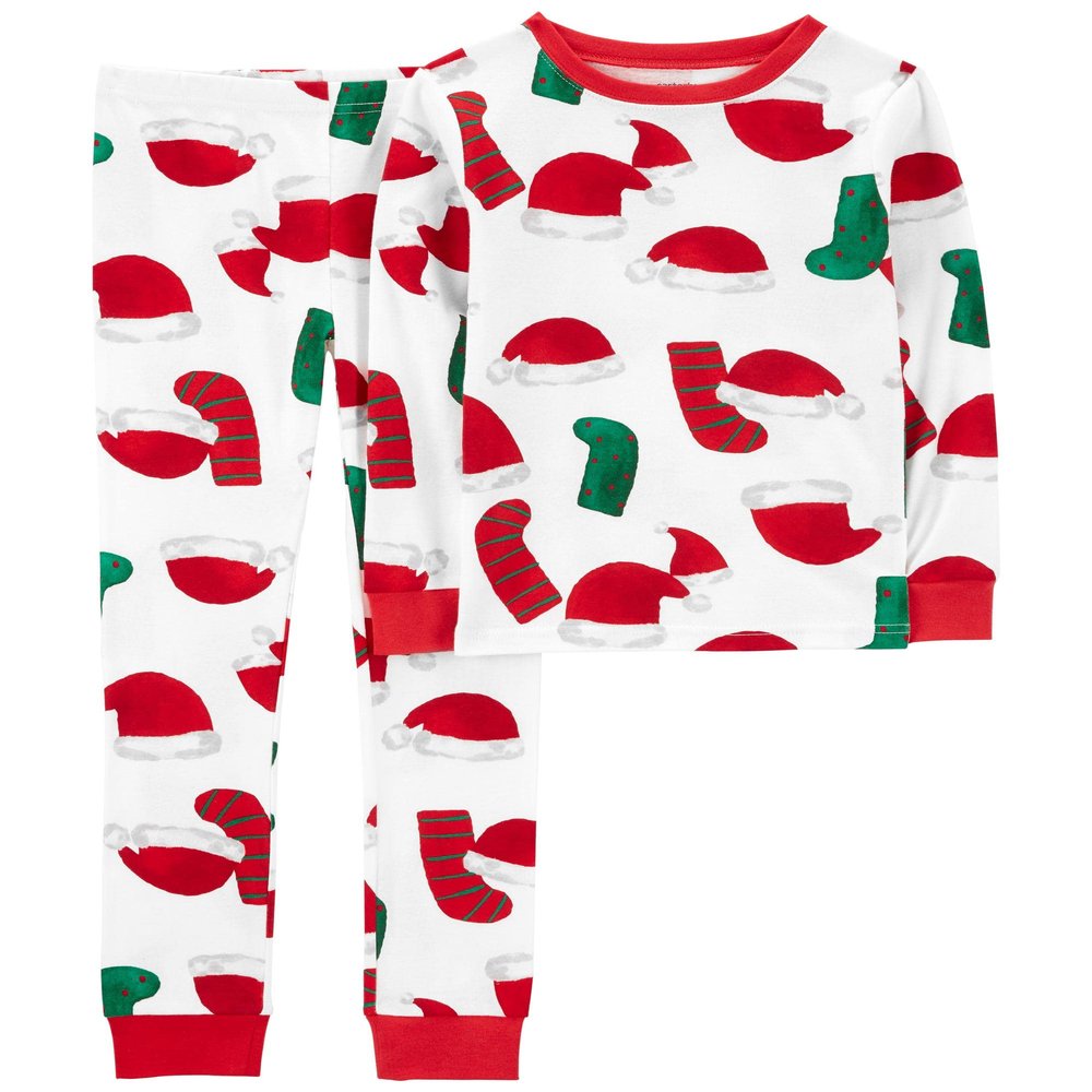 Carter's Boys' 2 Pc Cotton (as1, age, 2_years, Santa/White/Red, 2T)