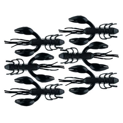 BAITFUEL Zaga Craw Infused with Supercharged X55 Formula Gel: Fish Scent Technology with Powerful Attractants | 2-Inch, Black (PN: X76501)