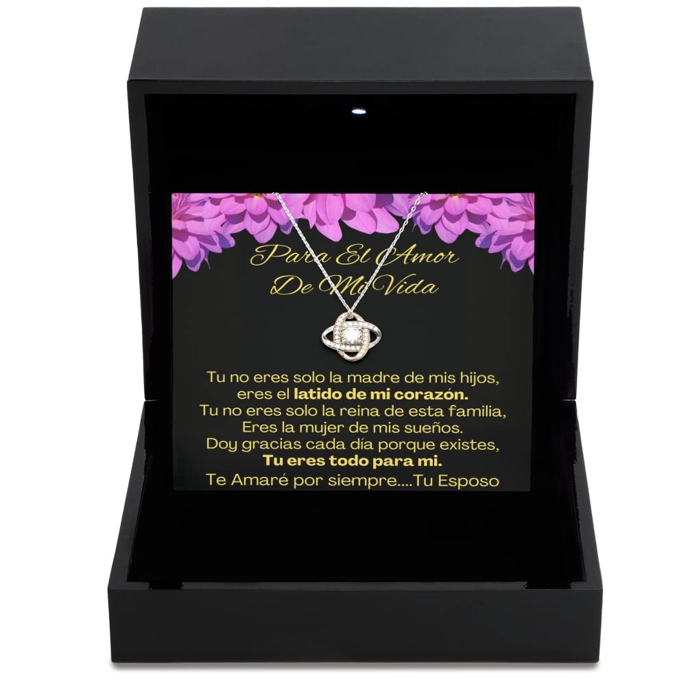 Love Knot Rose Gold Necklace Luxury Box Regalo para esposa con collar de nudo de amor de oro original para navidad o aniversario
