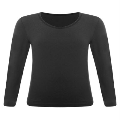 Hansber Kids Girls Boys Compression Base Layer Thermal Underwear Tops Stretchy Nylon Long Sleeve Undershirts Type B(Black) 10-12