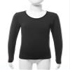 Hansber Kids Girls Boys Compression Base Layer Thermal Underwear Tops Stretchy Nylon Long Sleeve Undershirts Type B(Black) 10-12 view 3