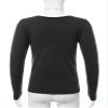 Hansber Kids Girls Boys Compression Base Layer Thermal Underwear Tops Stretchy Nylon Long Sleeve Undershirts Type B(Black) 10-12 view 4