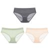 3-Pack Women's Underwear Ice Silk Traceless Thin Breathable Panties Girl Sexy Lace Mid Waist Cotton Cotton Bottom Crotch Briefs (Color : 3PCS Style 18, Size : Large) view 1