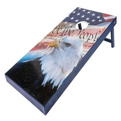 Amish-Made Poly Outdoor Cornhole Set, Patriotic We The People Design