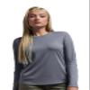 Expert Brand USA-Made Women's Oxymesh Dry Fit Athletic Long Sleeve Shirt, Steel, Large view 1