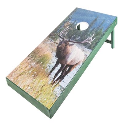 Amish-Made Poly Outdoor Cornhole Set, Elk Design