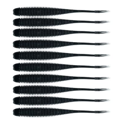BAITFUEL Flat Sided Shad Infused with Supercharged X55 Formula Gel: Fish Scent Technology with Powerful Attractants | 3.5-Inch, Black (PN: X79501)