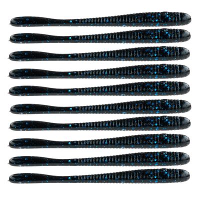 BAITFUEL Lollipop Drop Shot Infused with Supercharged X55 Formula Gel: Fish Scent Technology with Powerful Attractants | 3.5-Inch, Black Blue Flake (PN: X80522)