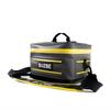 BUZBE Empty Swarm 15 Modular Tackle Bag, Premium Waterproof Tackle Bag, Customizable Fishing Tackle Bag, Compact Dry Bag, Saltwater Fishing Tackle Bag, Grey and Yellow view 1