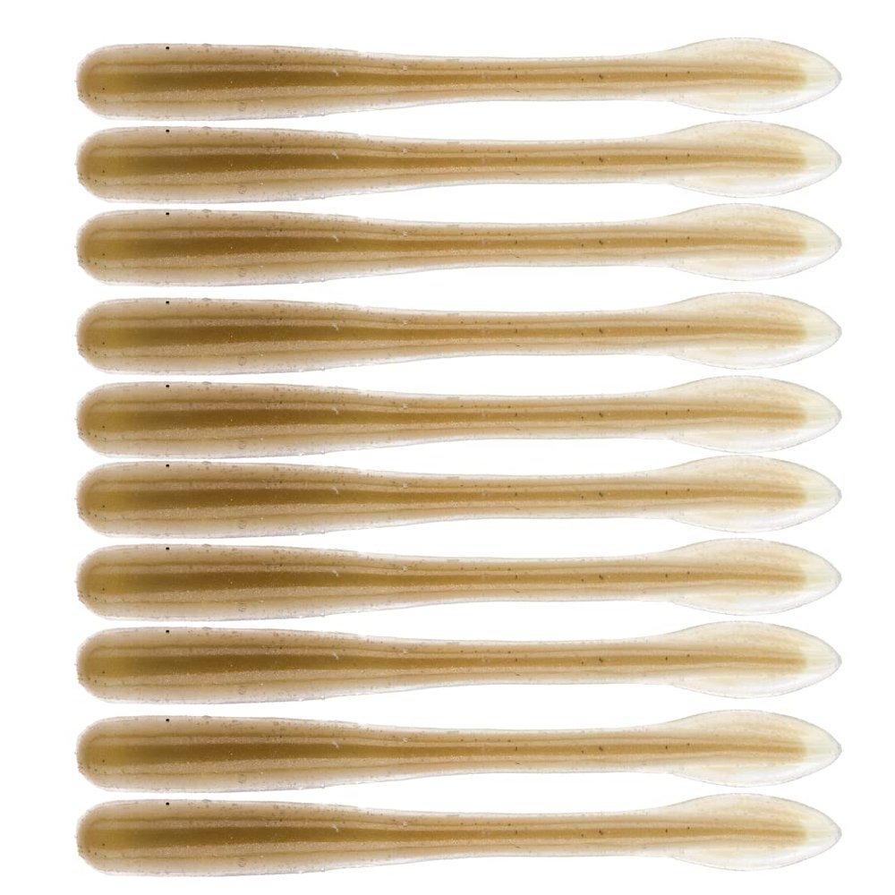 BAITFUEL Crush Worm Infused with Supercharged X55 Formula Gel: Fish Scent Technology with Powerful Attractants|3.75-Inch, Juvenile Goby Pearl