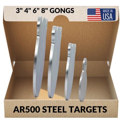 1/4 Pistol AR500 Gong Shooting Targets, Laser-Cut USA Steel Targets for Shooting, Zinc-Plated with 1/2' Mounting Holes, Ideal Shooting Targets for The Range, Resistant to Spall and Bullet Strikes