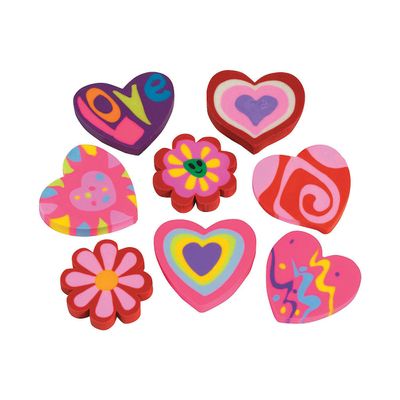 Valentine Heart-Shaped Erasers