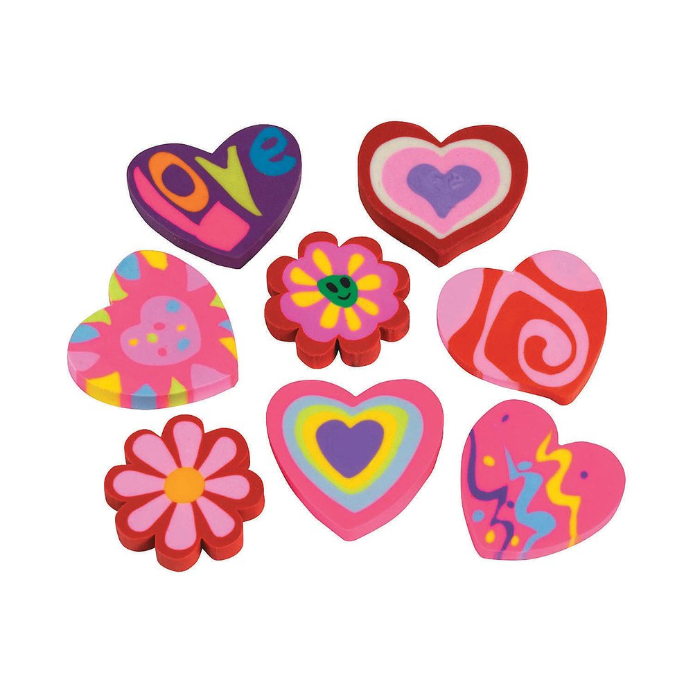 Valentine Heart-Shaped Erasers