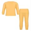 Hansber Unisex Kids Thermal Underwear Set for Boys Girls Long Johns Base Layer Tops with Bottoms Yellow 5-6 Years view 2