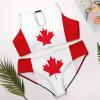 Canadian Flag Swimwear Women's Two Piece Summer Thong Bikini Swimwear Sexy Backless Triangle One Piece Bikini Set view 3