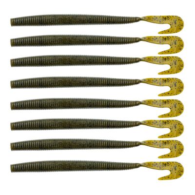 BAITFUEL Mega Bopper Infused with Supercharged X55 Formula Gel: Fish Scent Technology with Powerful Attractants | 7.7-Inch, Green Pumpkin (PN: X86505)