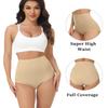 wirarpa Women's Underwear Cotton Super High Waisted Briefs Stretch Full Coverage Panties 4 Pack Beige Medium view 2