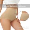 wirarpa Women's Underwear Cotton Super High Waisted Briefs Stretch Full Coverage Panties 4 Pack Beige Medium view 3