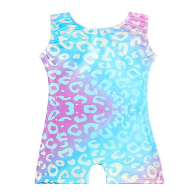 HOZIY Fancy Leopard Gymnastics Leotards for Girls 4-5t Leopard Colorful Multicolored Pink Blue Purple Tumbling Outfits Biketard Sparkle Dance Apparel Leotardos Para Gimnasia Ninas