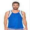 Expert Brand USA-Made Men's Oxymesh Dry Fit Athletic Tank Top Muscle Shirt Royal Blue/White