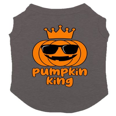Pumpkin King - Jack O Lantern Dog Shirt (Dark Gray, Small)