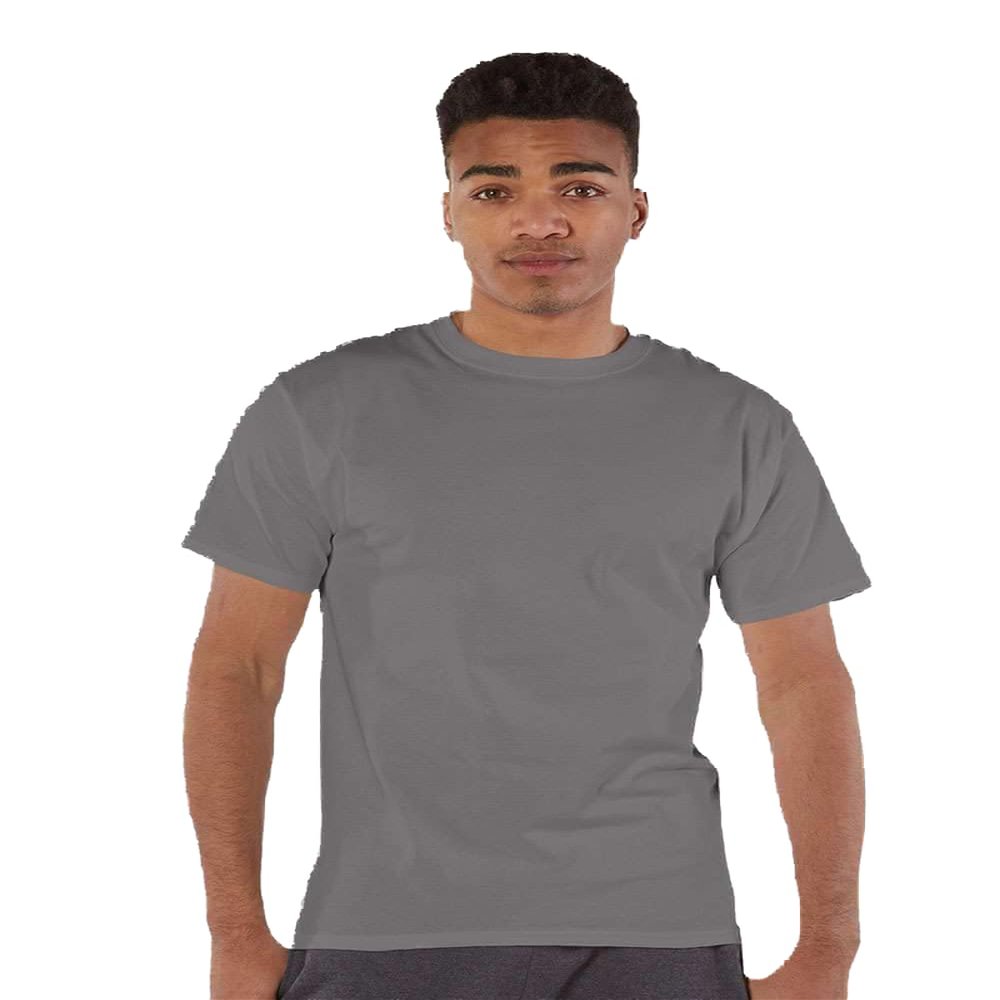 Champion Mens Short Sleeve T-Shirt, XL, Stone Grey