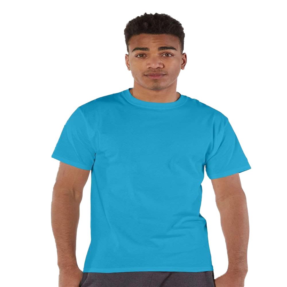 Champion Mens Short Sleeve T-Shirt, XL, Blue Lagoon