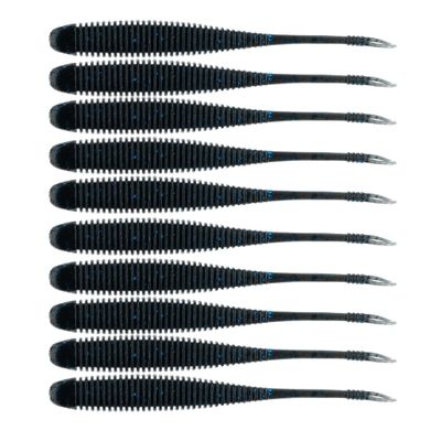 BAITFUEL Flat Sided Shad Infused with Supercharged X55 Formula Gel: Fish Scent Technology with Powerful Attractants | 3.5-Inch, Black Blue Flake (PN: X77522)