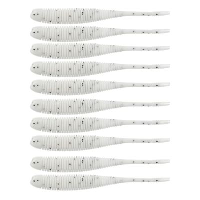 BAITFUEL Flat Sided Shad Infused with Supercharged X55 Formula Gel: Fish Scent Technology with Powerful Attractants | 3.5-Inch, White (PN: X79502)